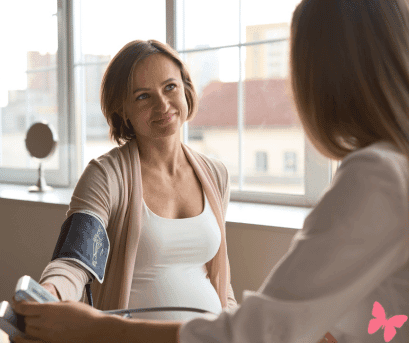 cardiometabolic health winter, woman getting her blood pressure measured